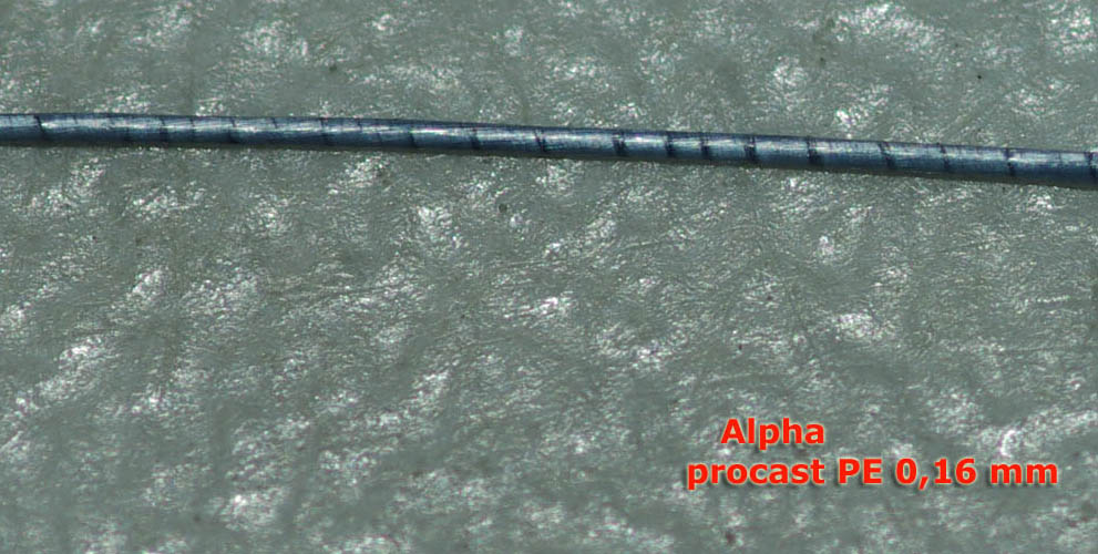 Плетеная леска Alpha Line Procast PE. Макросъемка.